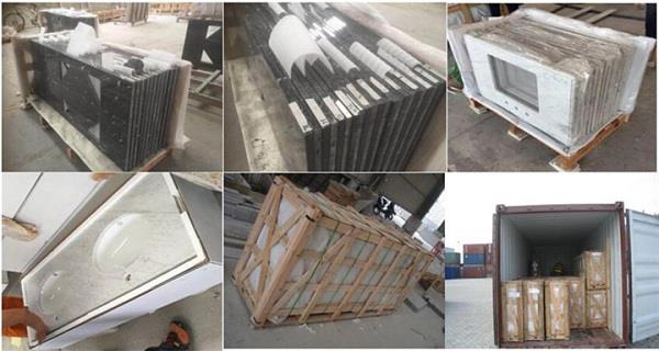 dark grey granite countertops packing and loading