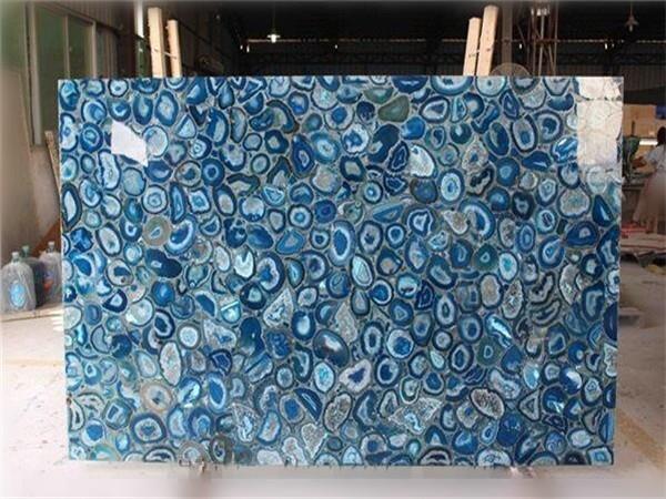 blue semi precious stones slab