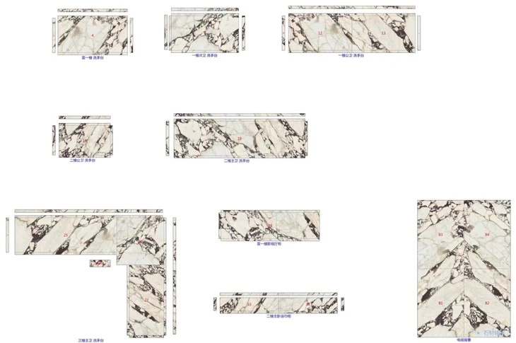 Calacatta Viola Marble bathroom Countertop plan