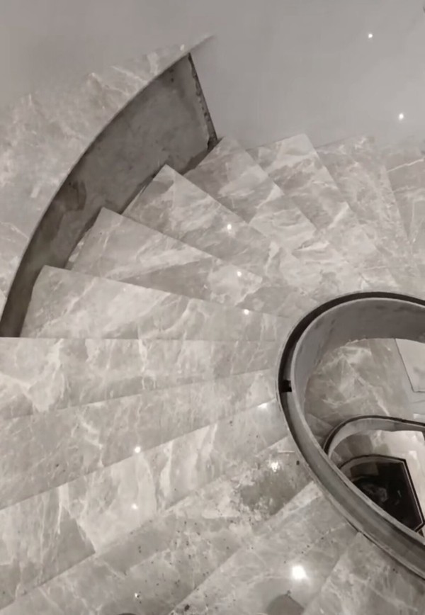 Silver Emperador Marble interior Stairs