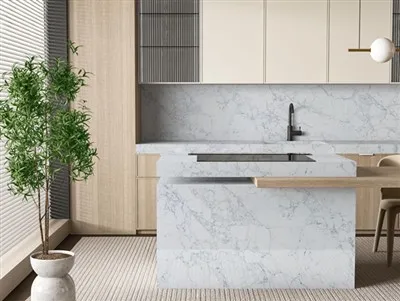 Fehér szobor kvarc munkalap