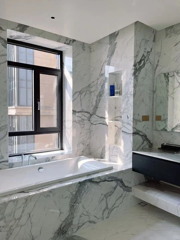 White Calacatta Marble Bathroom Wall Tiles